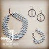 Western Copper Hoop Earrings w/ Glass Pearl Beads 217h