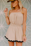 The Haven Romper in Tan