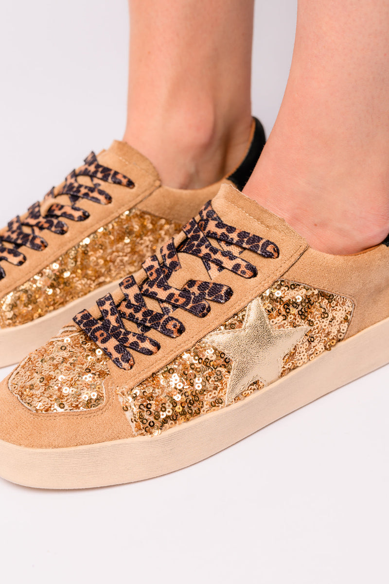 Another Round Sneakers in Gold Sequins