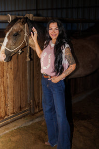 The Woven Horseshoe Sweater Vest in Pink