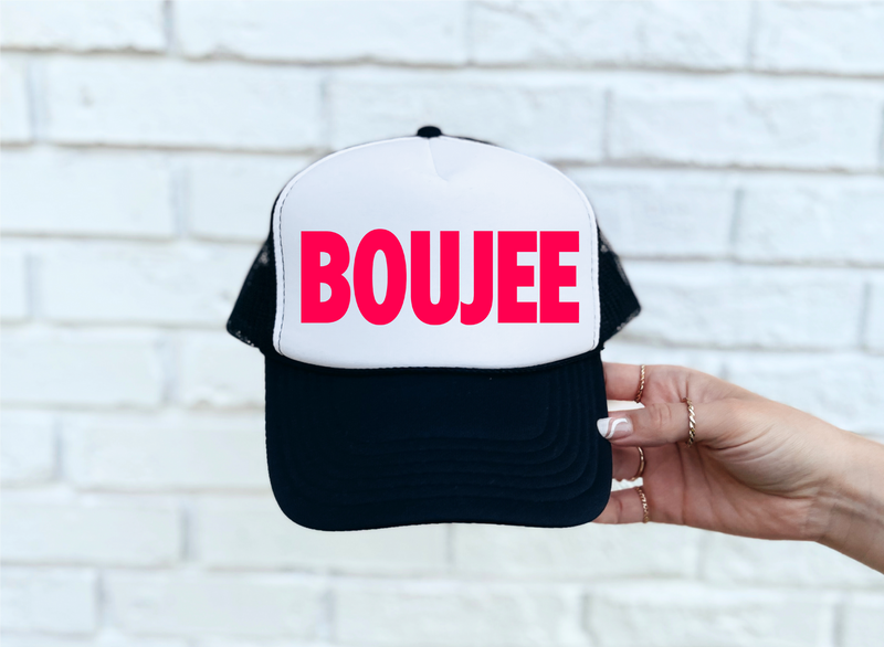 BOUJEE (Pink) DTF Printed Trucker Hat