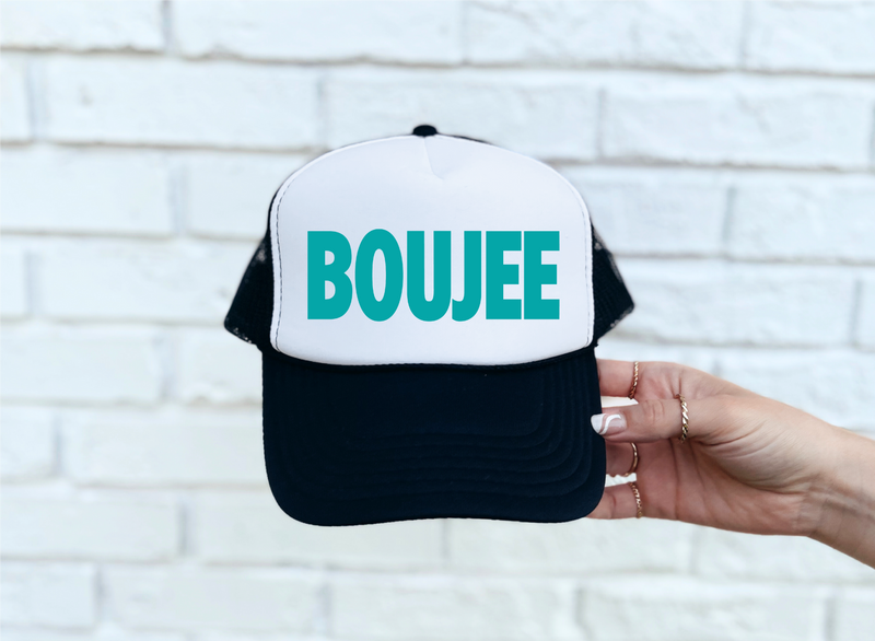 BOUJEE (Teal) DTF Printed Trucker Hat