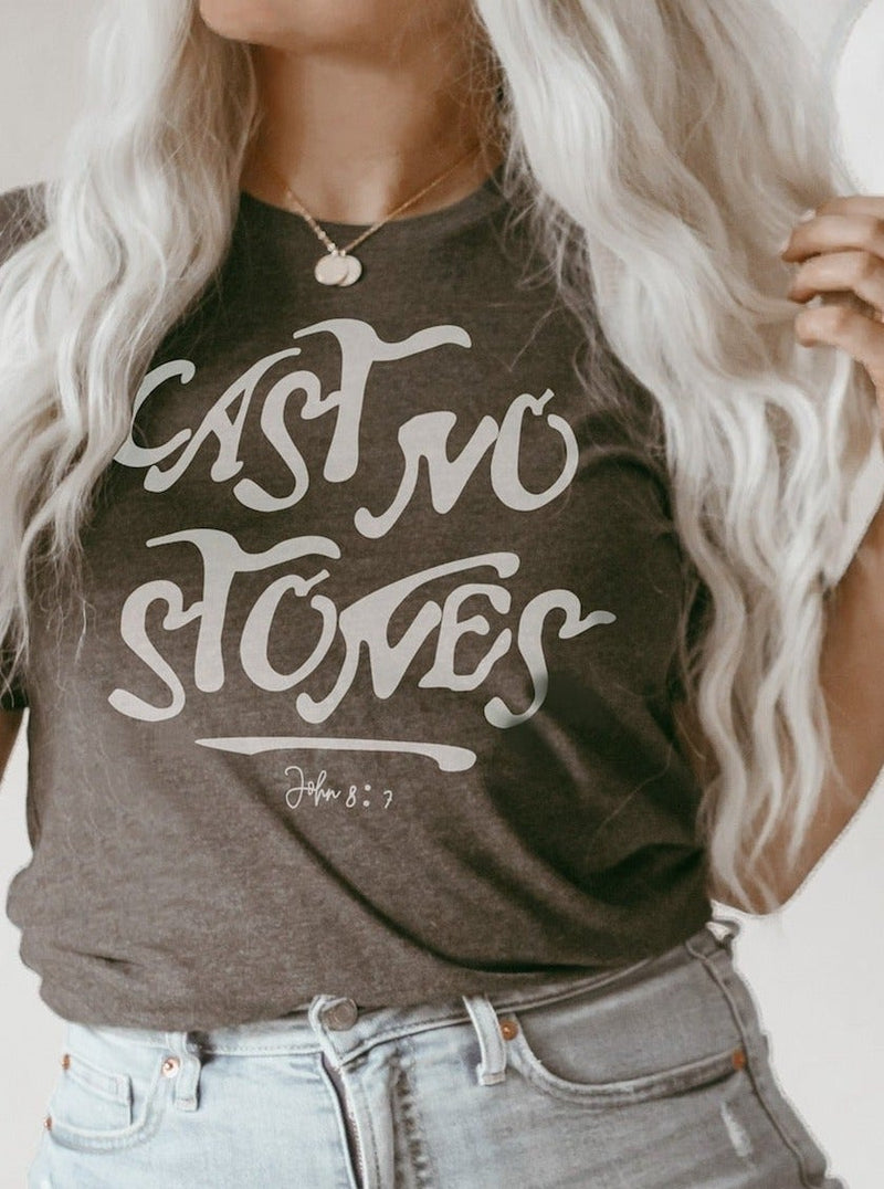 Cast No Stones | Scripture T-Shirt | Ruby’s Rubbish®