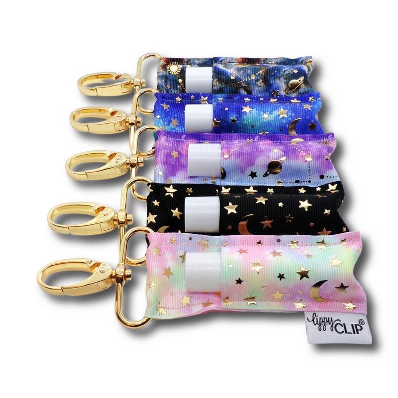 Celestial Black and Gold LippyClip® Lip Balm Holder