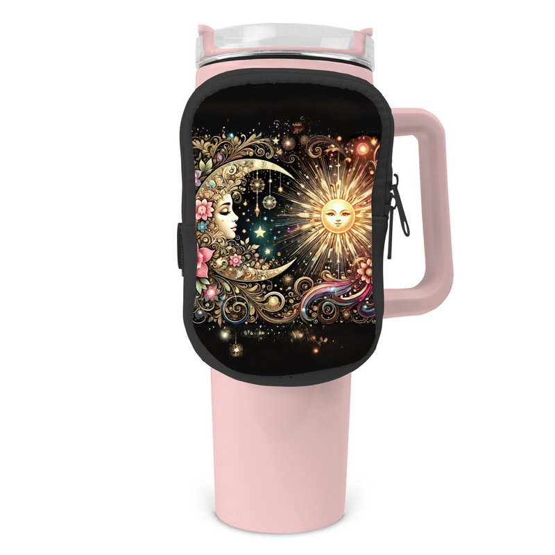 Celestial Bloom Zippered Pouch/Bag For 40oz Tumbler