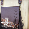 One-of-a-Kind Leather Handbag w/ Flap and Braid Accent Copper Aztec