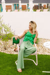 The Cora Top in Kelly Green