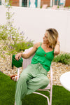 The Cora Top in Kelly Green