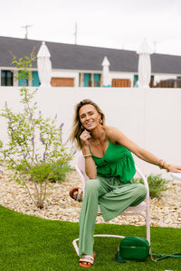 The Cora Top in Kelly Green