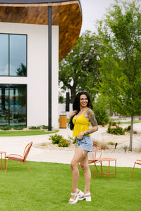 The Cora Top in Chartreuse