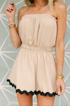 The Haven Romper in Tan