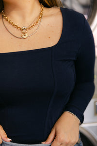 The Lacen Top in Navy