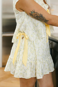 The Mayala Floral Skirt in Yellow