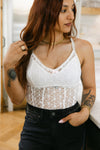 The Isra Lace Bodysuit in White