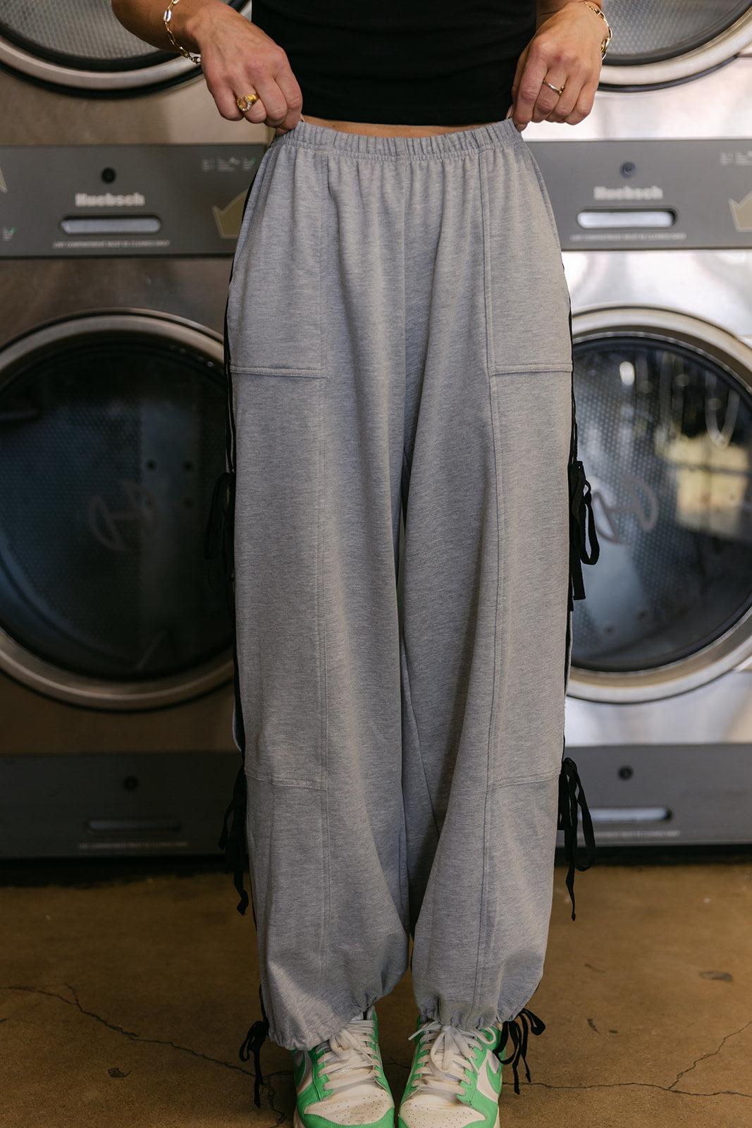 The Maggie Bow Joggers in Grey