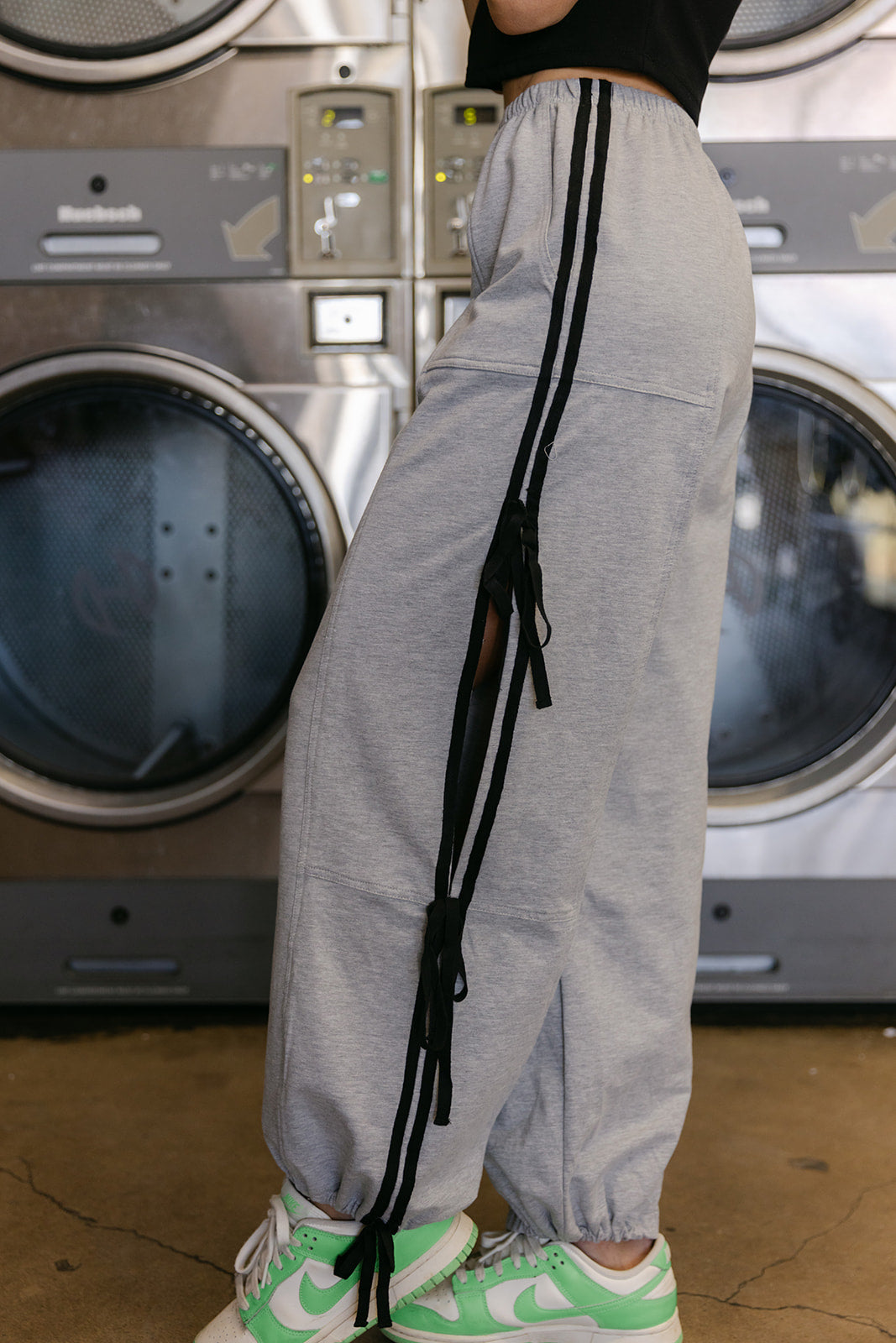 The Maggie Bow Joggers in Grey