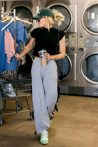 The Maggie Bow Joggers in Grey