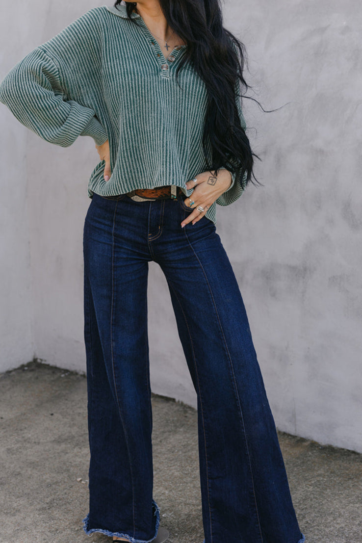 The Loretta Trouser Jean in Dark Wash