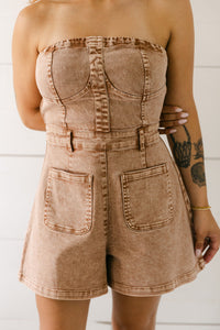 The Millie Romper in Tan