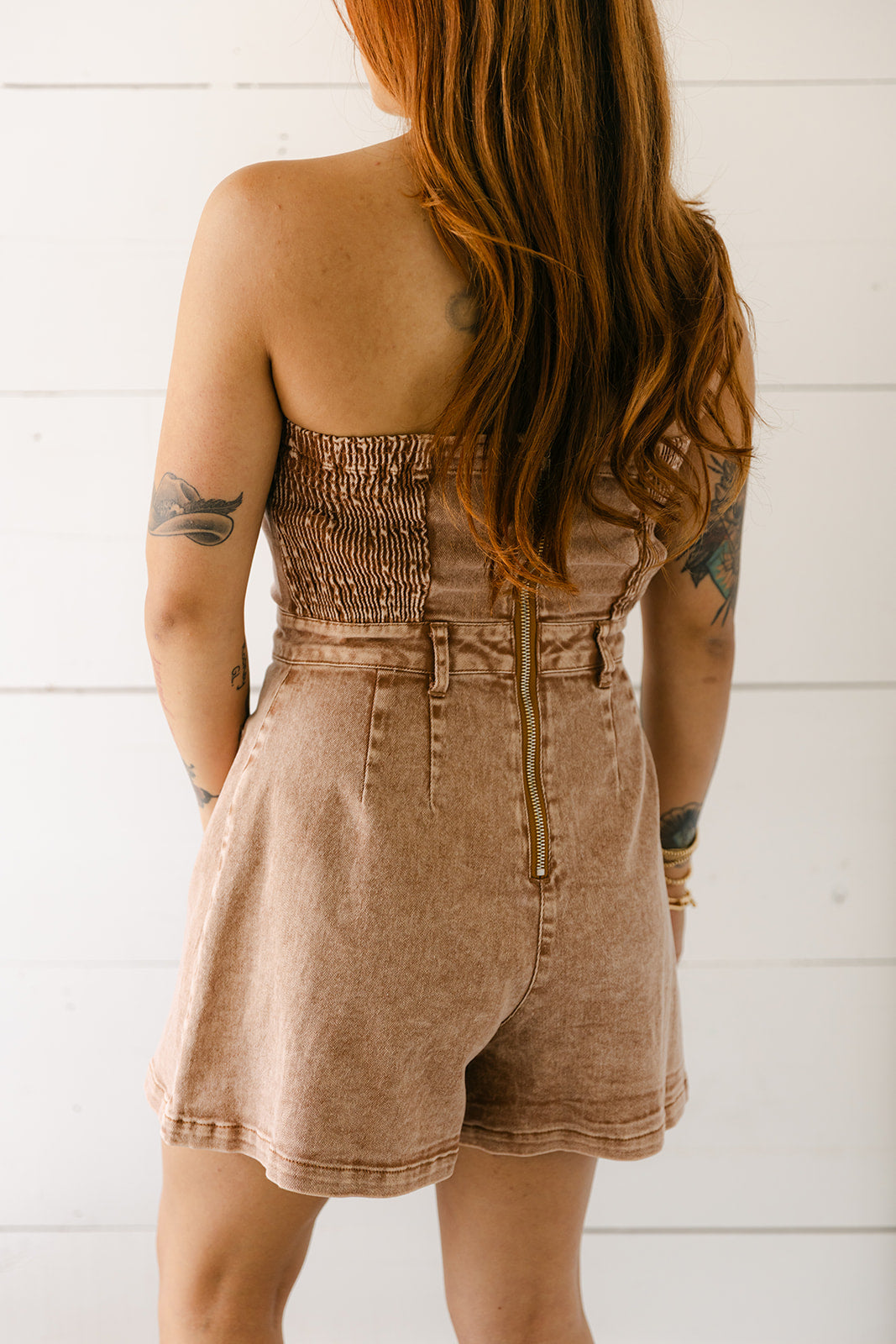 The Millie Romper in Tan