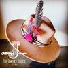 Boho Western Felt Hat w/ Choice of Turquoise Hat Accent-Tan 981d