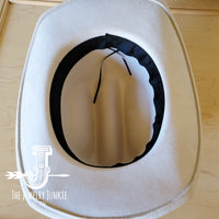 Cowgirl Western Felt Hat w/ Choice of Leather Hat Band w/ Turquoise Slab-Black 980m