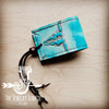 Wide Leather Cuff w/ Adjustable Tie in Turquoise Steer Head 013i
