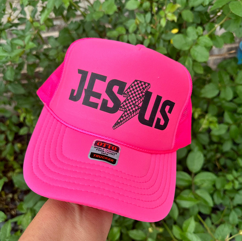 Jesus Bolt DTF Printed Trucker Hat