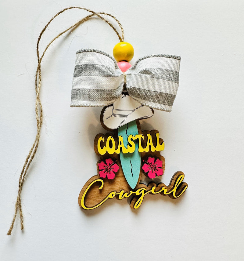 Coastal Cowgirl Car Charm/Bag Tag