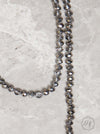 The Essential 60" Double Wrap Beaded Necklace, Graphite 8mm