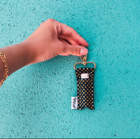 Gold Dots on Black LippyClip® Lip Balm Holder