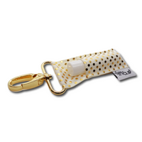 Gold Dots on Ivory LippyClip® Lip Balm Holder