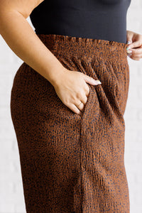 Harmony High Rise Wide Leg Pants in Brown