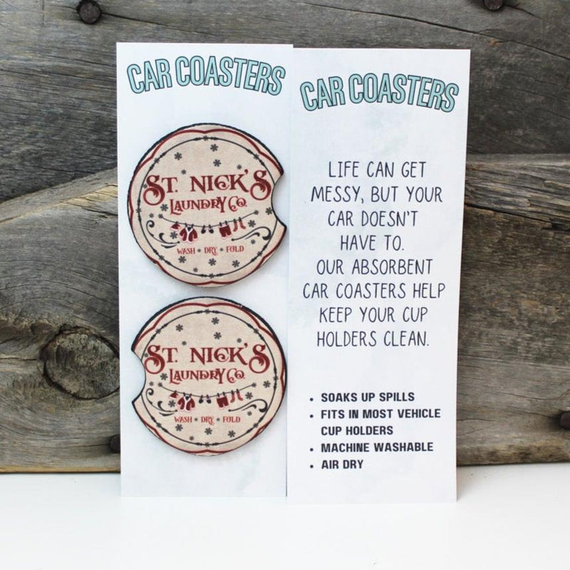 Vintage Saint Nicks Christmas Car Coasters