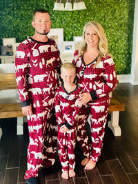 Matching Family Pajamas in Plaid Bear