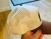Support Your Local Bearded Dad Mens Leather patch on a Laser Perforated Hat