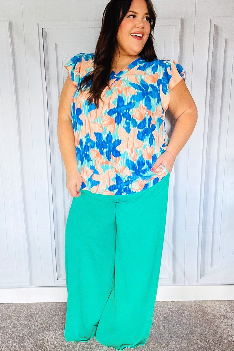 Just Dreaming Emerald Smocked Waist Palazzo Pants