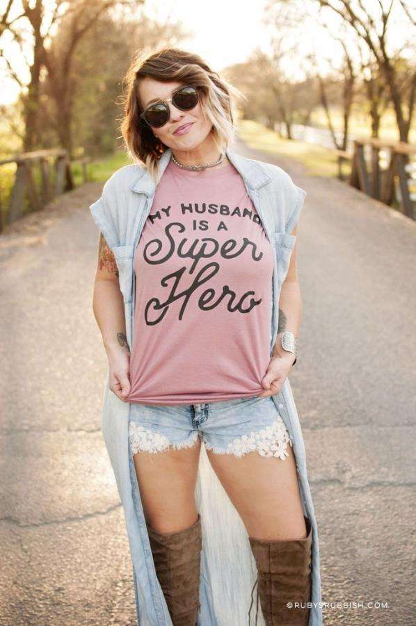 My Husband Is A Super Hero | Women’s T-Shirt | Ruby’s Rubbish®