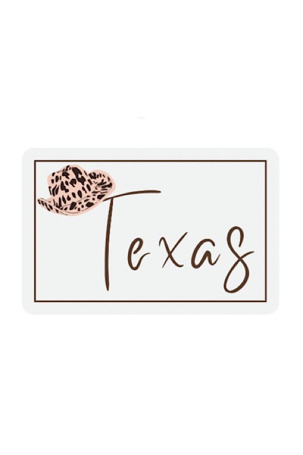 Texas Tan Cow Print Hat Sticker