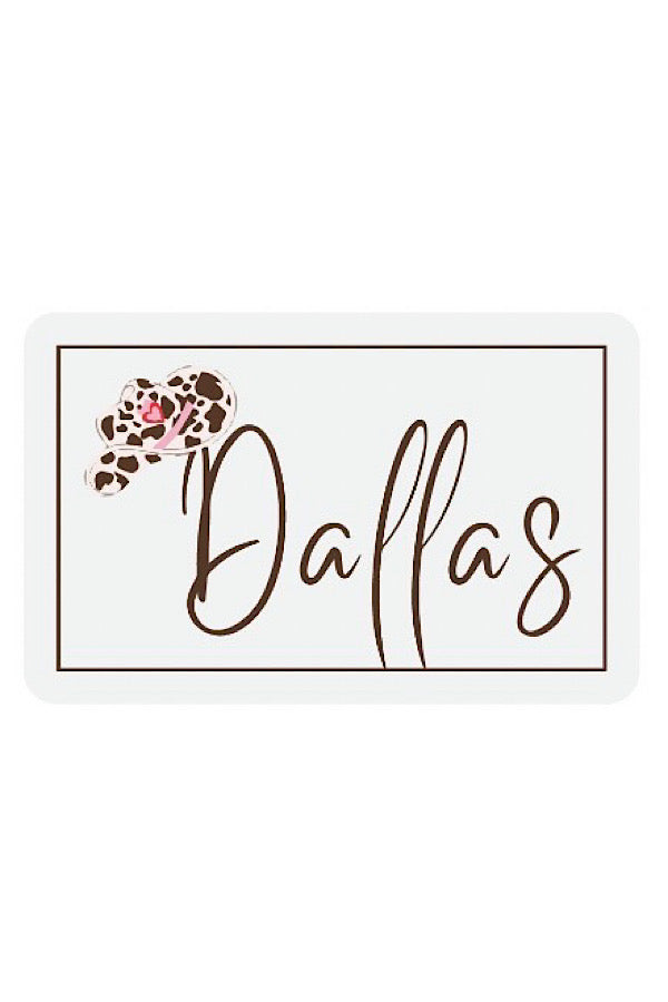 Dallas Cow Print Hat Sticker