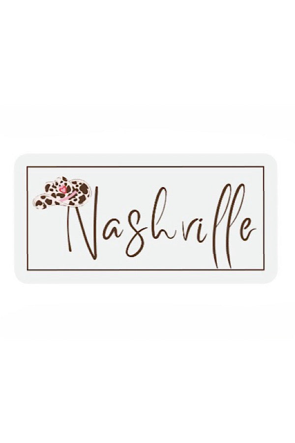 Nashville Cow Print Hat Sticker