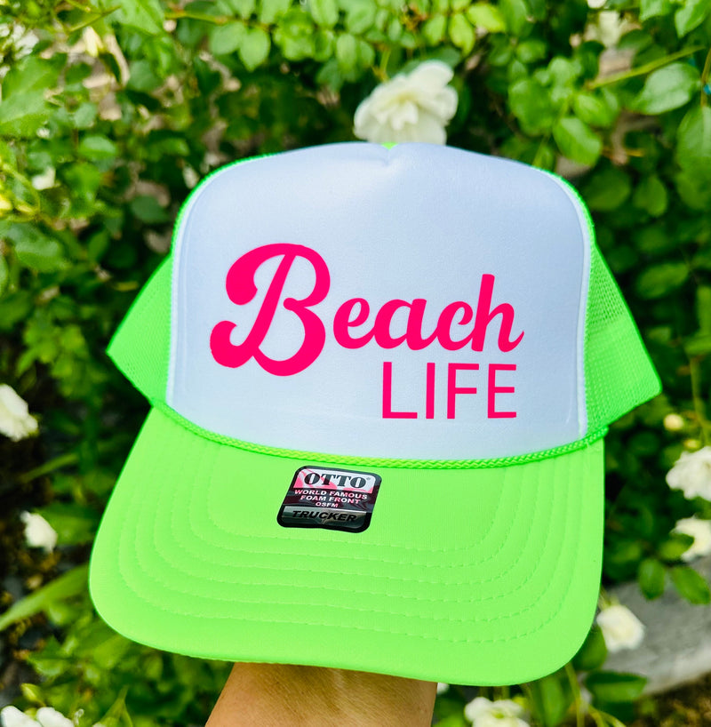 Beach Life DTF Printed Trucker Hat