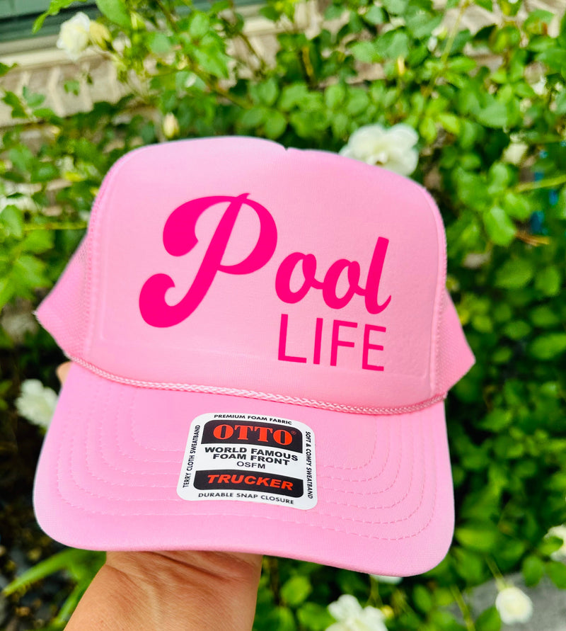 Pool Life DTF Printed Trucker Hat