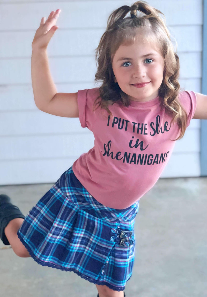 I Put the She in Shenanigans | Kid's T-Shirt | Ruby’s Rubbish®