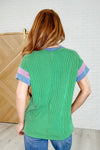 It's an Ego Thing Cable Ribbed Knit Top in Kelly Green