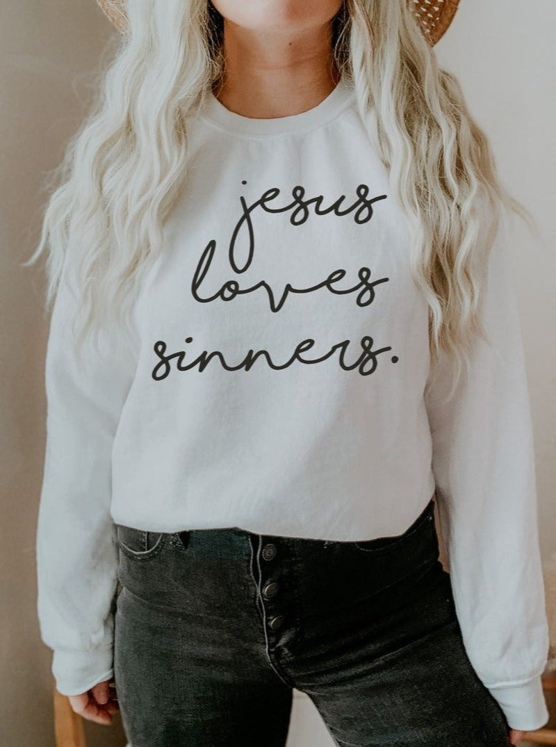 Jesus Loves Sinners | Women’s Sweatshirt | Ruby’s Rubbish®