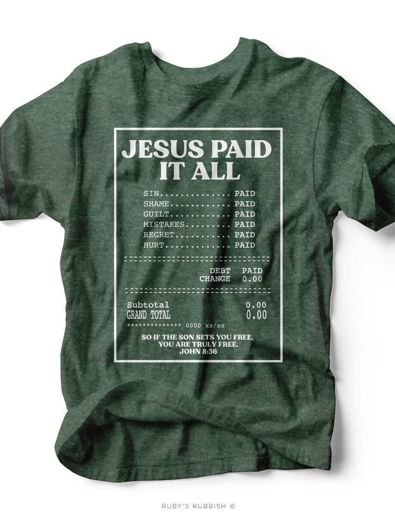 Jesus PAID | Scripture T-Shirt | Ruby’s Rubbish®