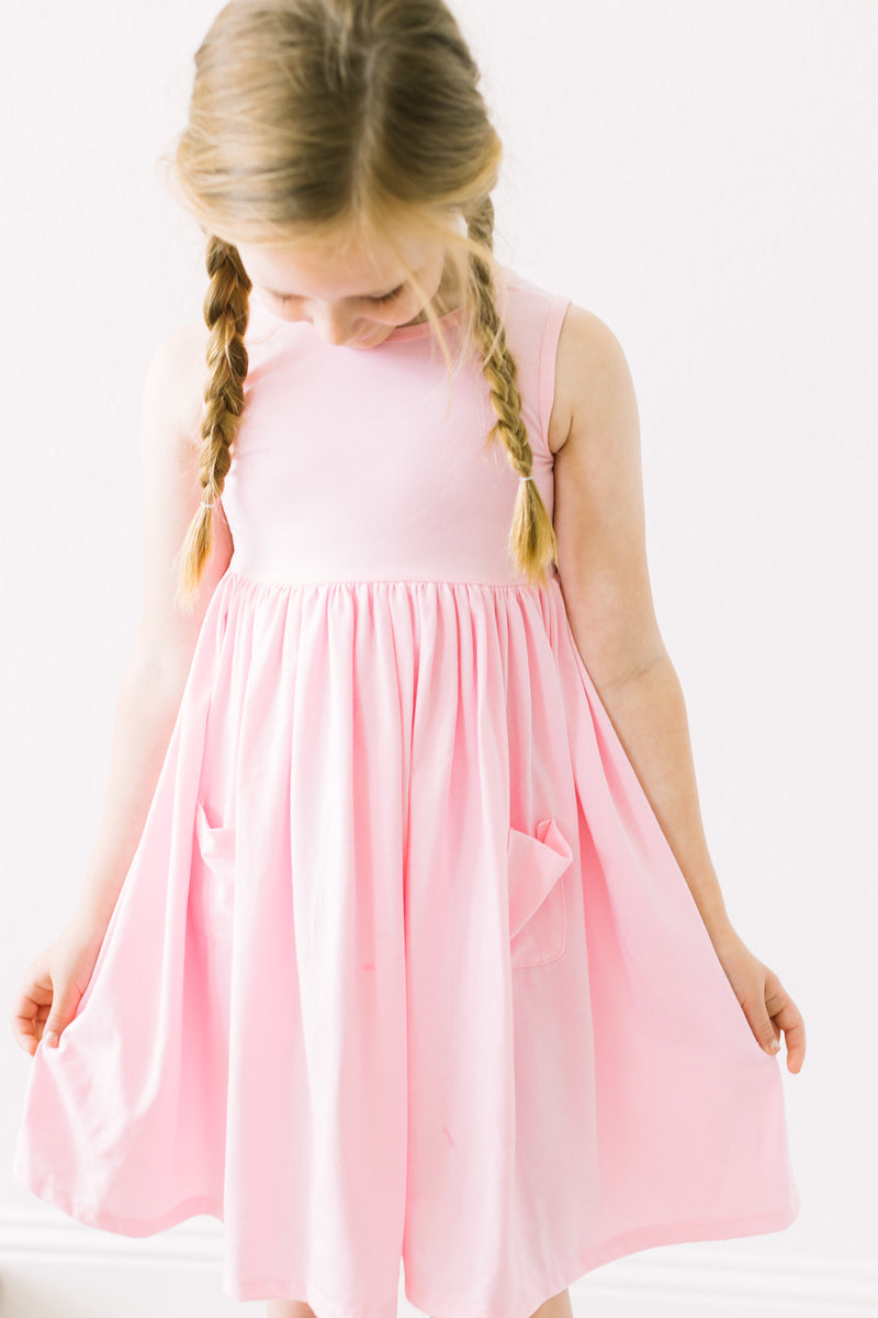 Bubblegum Pink Tank Pocket Twirl Dress