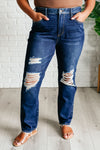 Montana High Rise Rigid Magic Distressed Straight Jeans