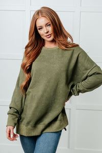 No Plain Jane Oversized Sweatshirt in Green